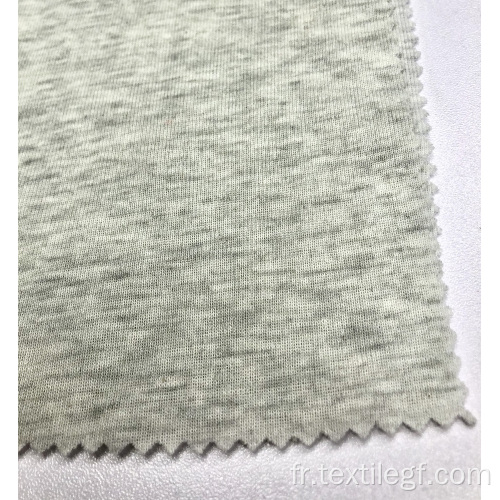 Tissu à tricoter côtelé gris CVC 1 × 1